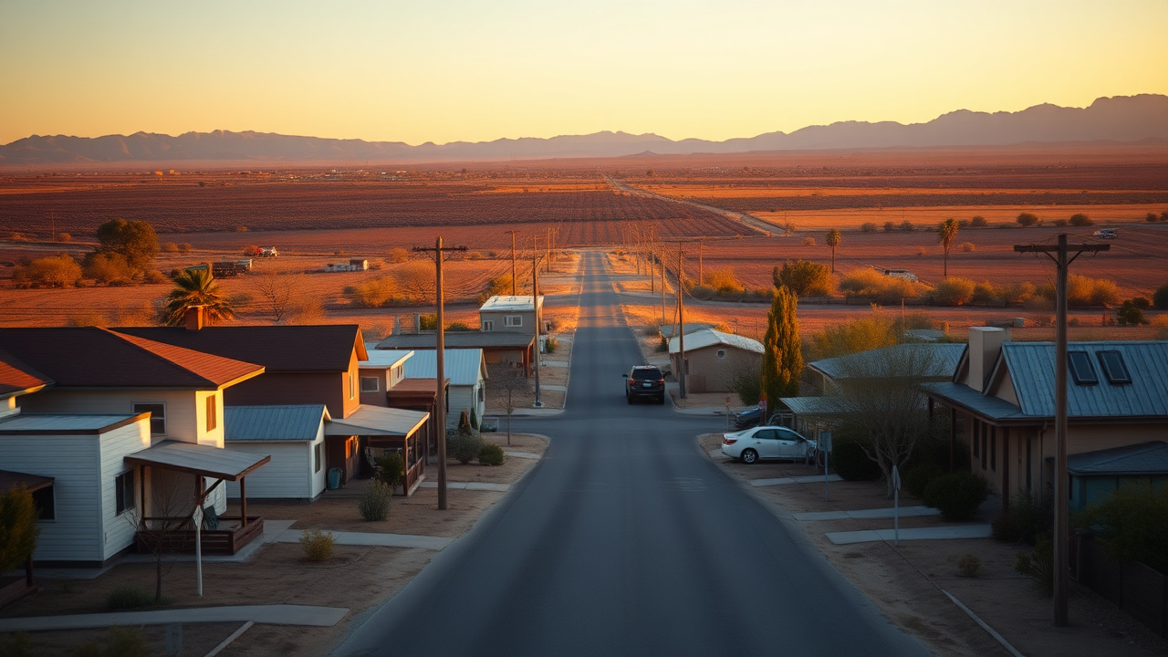 Suburban Safford, Arizona neighborhood with stucco homes and desert landscaping